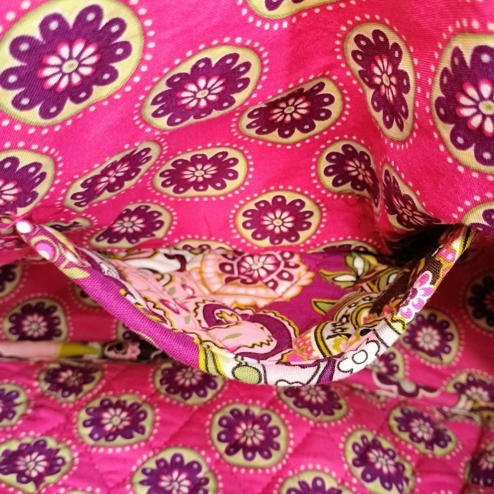 Vera Bradley Tote Shoulder Bag Very Berry Paisley Quilted Cotton Medium Pink - Picture 3 of 12